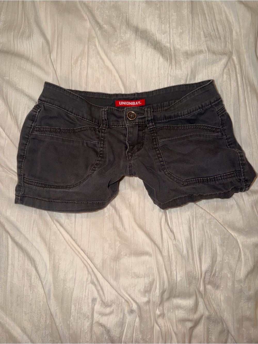 UNIONBAY low rise Charcoal/Black Women's Denim Cutoff Shorts
